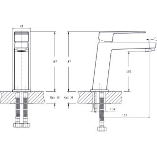 Смеситель для умывальника RUSH Thira (TR3625-11)